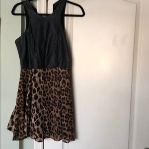 Black and leopard print dress